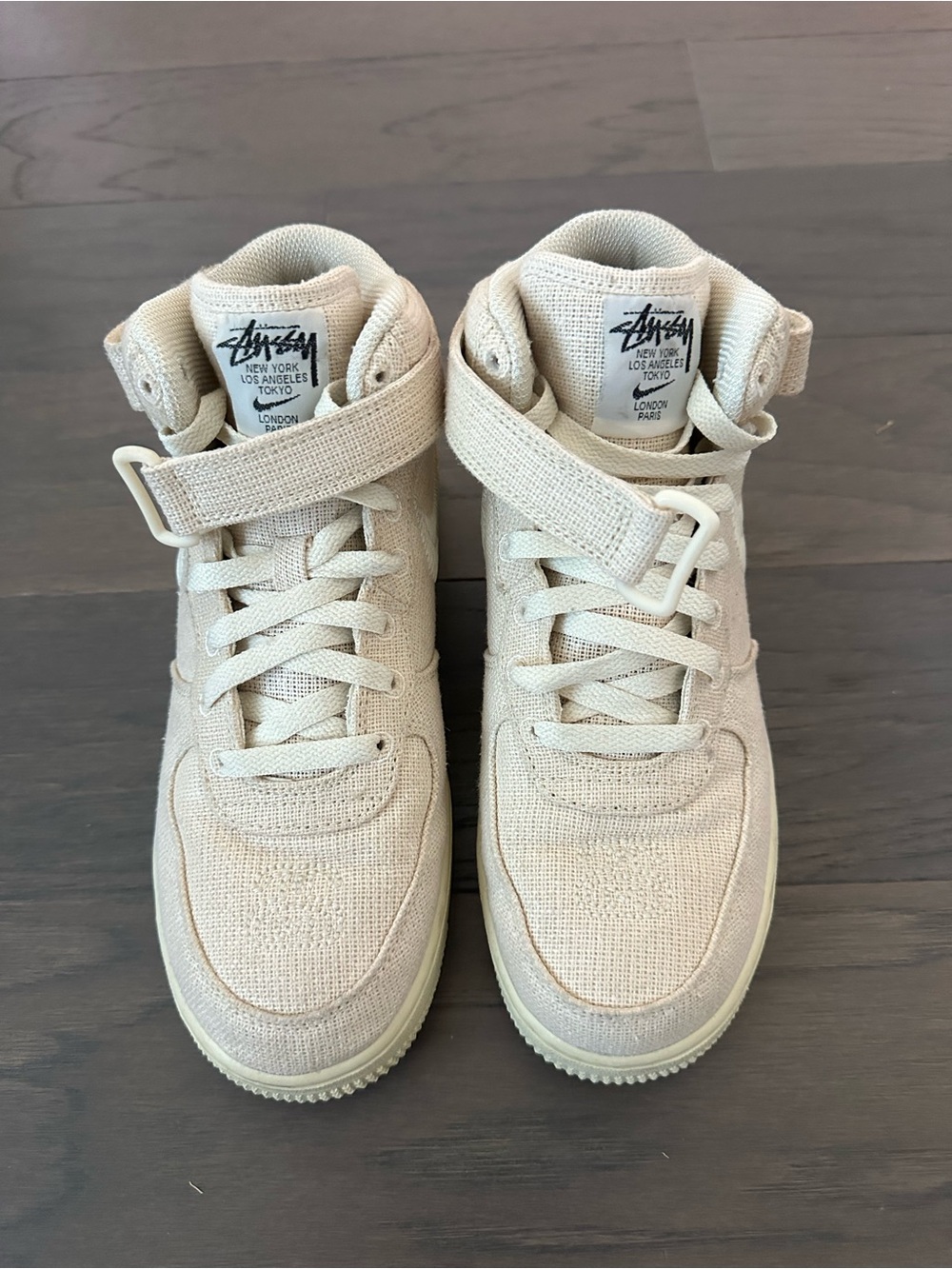 Rare! Stussy x Nike women’s size 8 Beige/Tan High-Top Sneakers